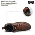 thumbnail image 3 of Mens Casual Work Boots Lightweight Slip Resistant Breathable Walking Driving Boots Vintage High Top Flat Shoes Brown 6.5 US, 3 of 7