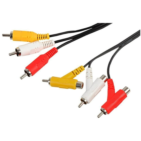 PRO SIGNAL - 3x Phono (RCA) Male to 3x (Stackable) Phono Male Lead, 2m Black