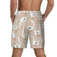 thumbnail image 3 of Kdxio White Goose Print Men'S Swim Trunks With Compression Liner 7 Inch Inseam Quick Dry Swim Shorts, 3 of 7