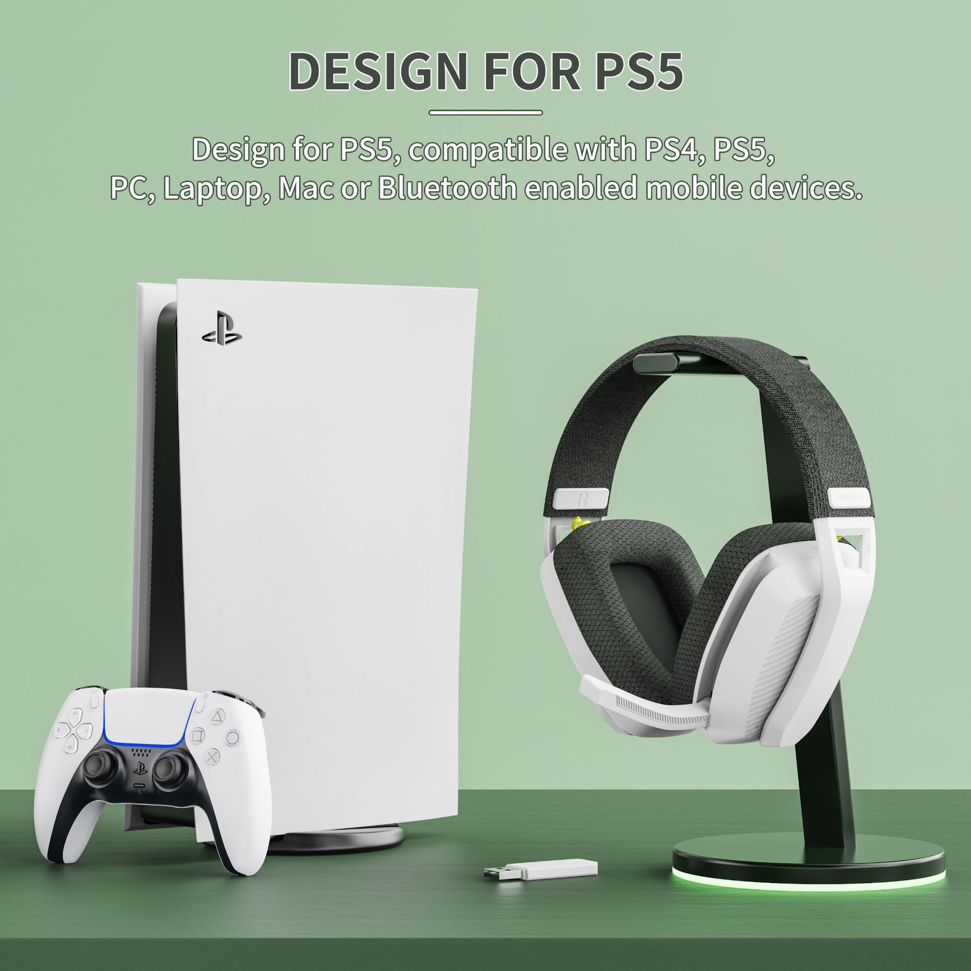 Bluetooth Headset 5.3/2.4G Dual Mode BW06 Overhead Gaming Earphones With Microphone USB Port Wireless Gaming Headsets