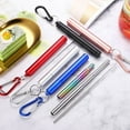 thumbnail image 4 of Bangus Stainless Steel Telescopic Straw, Adjustable Metal Straw with Case, Collapsible Metal Cleaning Brush, Keychain Clips Included, 4 of 4