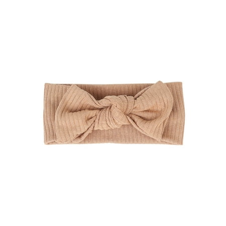 

uukiA Infant Baby Girl Solid Color Pleated Thread Knot Bow Casual Headband
