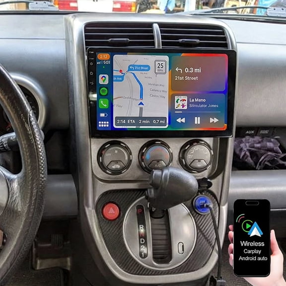 Geabo Car Stereo for Honda Element 2003-2006 with Wireless Carplay Android Auto, 10.1 Inch Touch Screen Car Radio with Mirror Link Bluetooth FM/RDS WiFi GPS EQ SWC Backup Camera