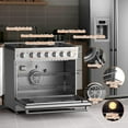 thumbnail image 4 of Litake 36” Freestanding Gas Range Stove with 6 Sealed Gas Burner & 6.0 Cu.Ft Electric Convection Oven, Stainless Steel Dual Fuel Range, Slide-In Gas Range Combo for Home and Commercial Use, 4 of 7