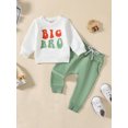thumbnail image 3 of Wassery Big Brother Little Brother Matching Outfits Toddler Boys 2 Pcs Fall Pants Sets Long Sleeve Letter Print Sweatshirt Tops and Drawstring Pants Sets, 3 of 9