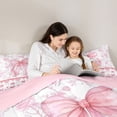 thumbnail image 4 of Feelyou Child Princess Bowknot Twin Bedding Sets 7pcs, Retro Pink Flower Comforter Set, 4 of 8
