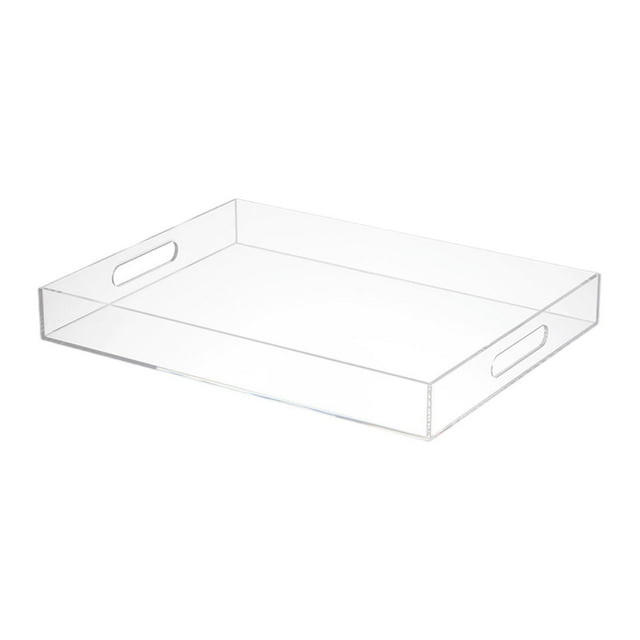 Servir la bandeja de almacenamiento de la bandeja Organizador de tocador de baño moderno simple para toallas Cosméticos y accesorios 40.5 x 30.5 x 5.1 Claro