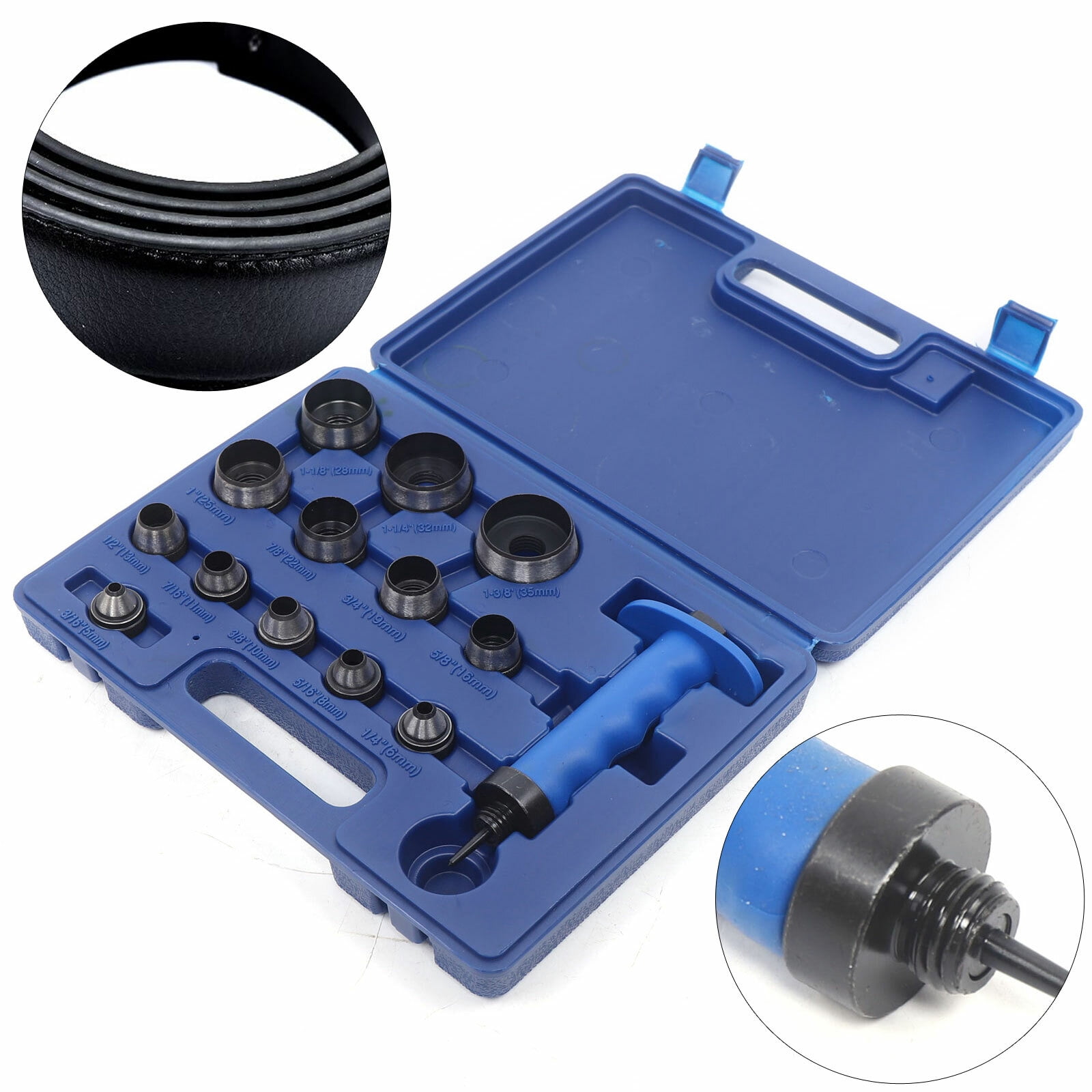 Hollow Punch Hole Punch Set Gasket Punch Set 3/16?? to 1-3/8?? Inch (5-35mm) for Furniture, Clothing