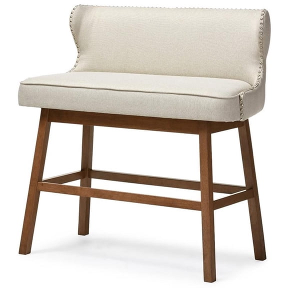 Bowery Hill Upholstered Bar Bench in Beige