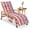 Striped Blue Red--Cotton, variant on Outdoor Chaise Lounge Chair Cushion with Ties, 74.4" x 22.8" x 4.7"Waterproof Patio Cushion, Thickened Cotton Lounge Pad with Pocket for Pool & Outdoor Furniture, Striped Blue Red