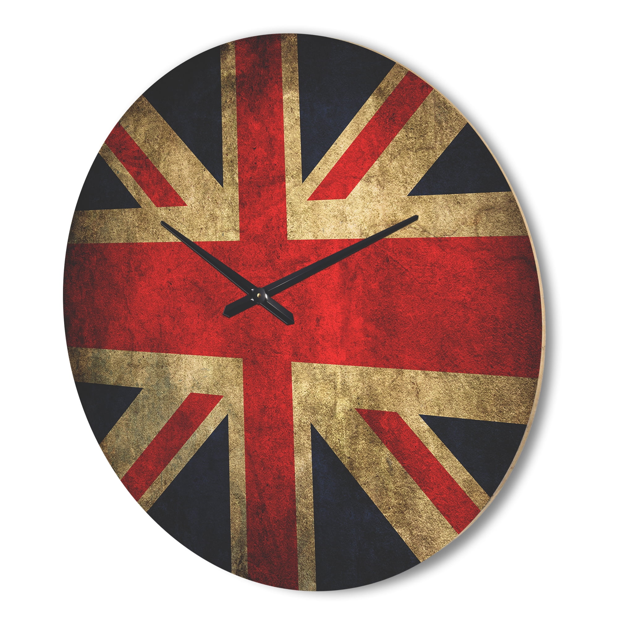 Designart 'Traditional UK Flag' Modern Wood Wall Clock