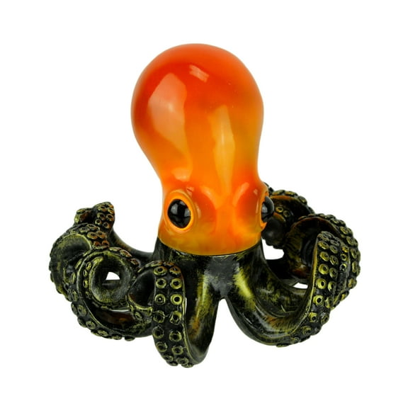 Zeckos Orange and Bronze Resin Octopus Lamp Decorative Table Light