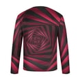 thumbnail image 4 of Blusas y camisas de manga larga con cuello redondo para hombre, blusa informal de manga larga con cuello redondo y estampado de rayas, blusa de poliéster para hombre, 4 of 5
