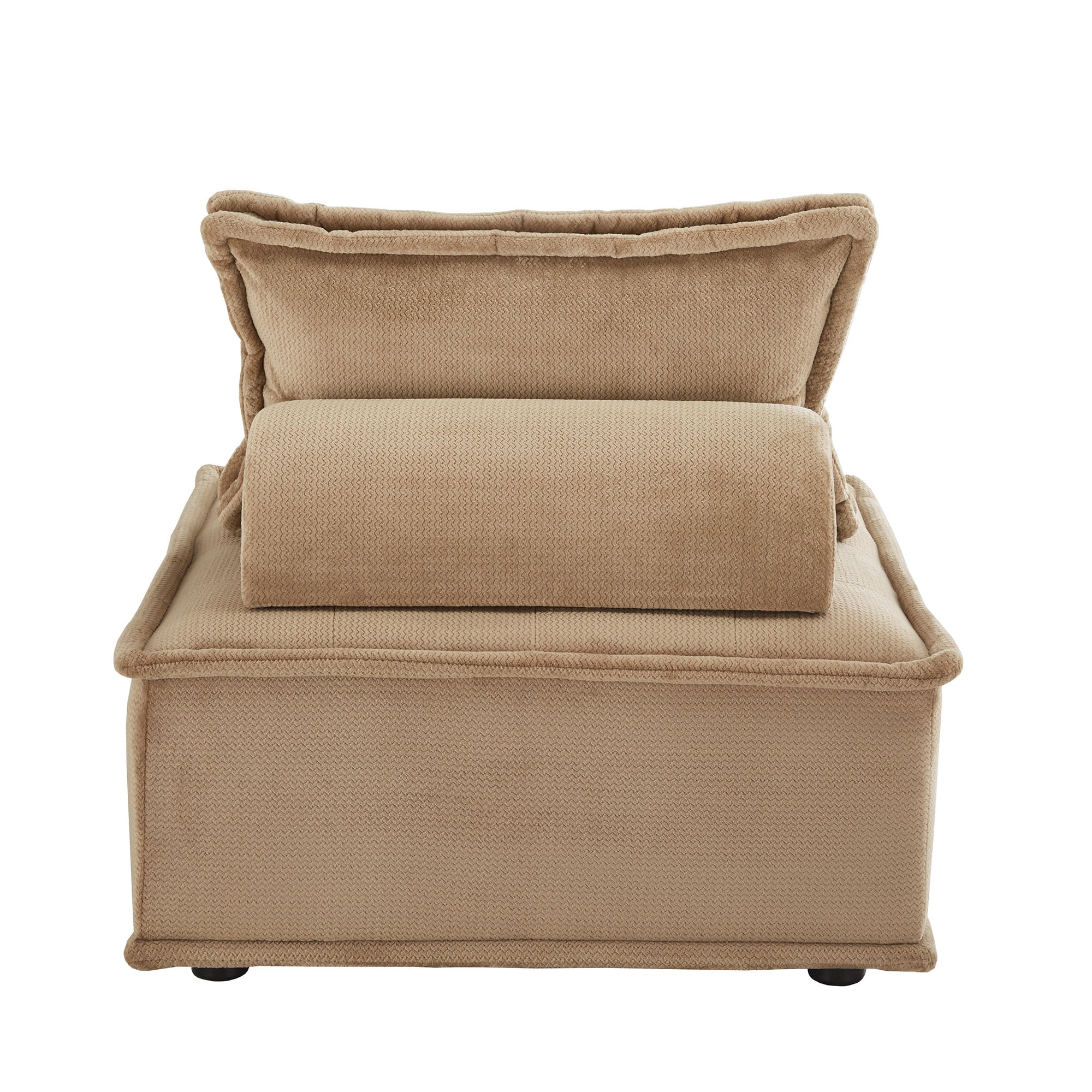 Weston Home Skagway Velvet Tufted Modular Accent Chair with Pillow Back, Taupe
