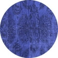 thumbnail image 1 of Ahgly Company Indoor Round Abstract Blue Modern Area Rugs, 6' Round, 1 of 4