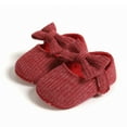 thumbnail image 2 of REDARER Soft Yarn Knit Baby Sneakers with Bow for Girls First Walking Shoes Sole Toddler Prewalker Booties Crib Shoes,Size:0-6 Months, 2 of 4