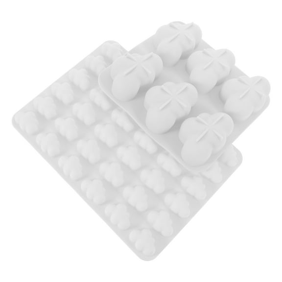 White 2 Pcs Soap Molds Silicone Chocolate Non Stick The Clouds