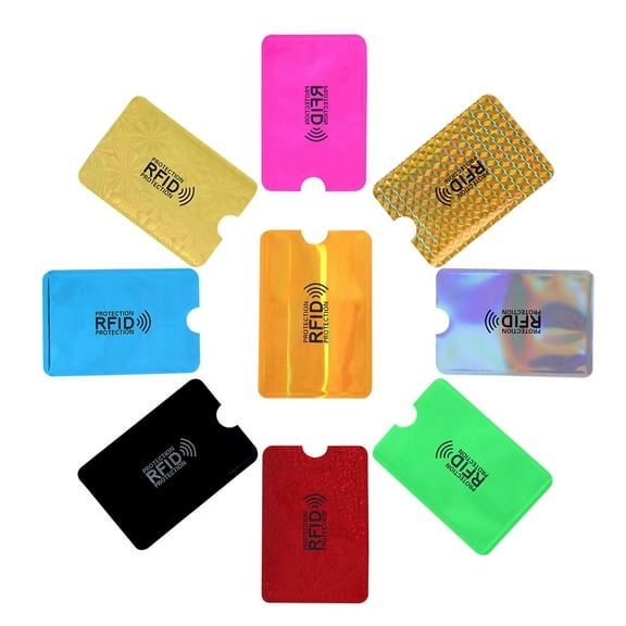 HJQEQVD 9PCS RFID Blocking Sleeves Colorful Credit Debit Card Holder Identity Card Protector Electronic Theft Protection Secure Sleeve for Women Men