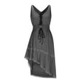 thumbnail image 5 of aohooy Western for Women Dress Gothic Vintage Cowgirl Midi Dresses Casual Sleeveless Ruffled Sundress Beach Outfit 2025 Dark Gray,S, 5 of 8
