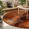 thumbnail image 3 of Round Area Rugs 3.3Ft, Burnt Orange Non-Slip Washable Circle Rugs Carpet, Retro Oil Painting Modern Abstract Art Aesthetics Indoor Outdoor Rug Floor Mats Throw Runner for Bedroom Living Room Bathroom, 3 of 8