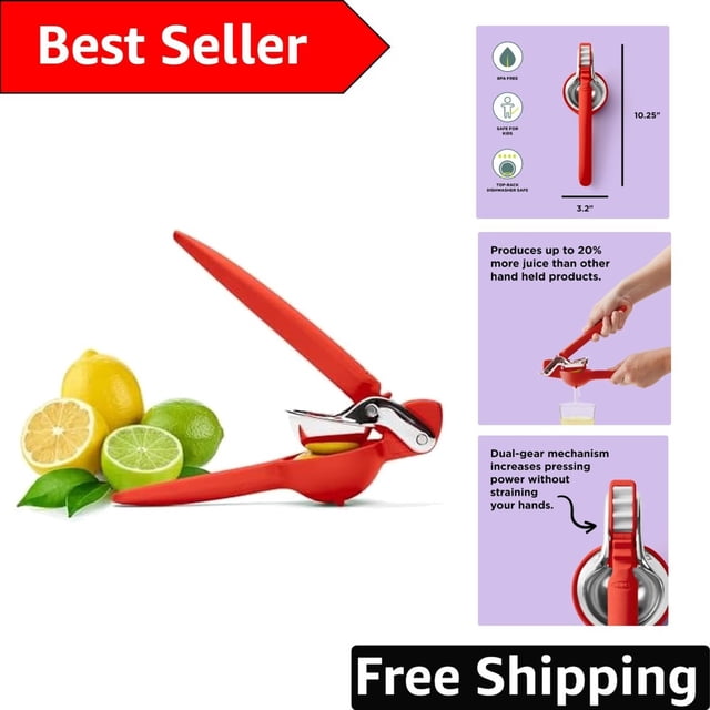 Durable Stainless Steel Lemon Squeezer - Compact & Dishwasher Safe in Persimmon