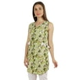 thumbnail image 3 of Moomaya Sleeveless Printed Cotton Tunic V-neck Summer Long Top Casual Blouse For Women, 3 of 6