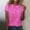 Hot Pink#1, variant on Womens Tops Summer white blouse spring,Women's Casual Sparkling Crystal Printed Round Neck Short Sleeved Top Green L