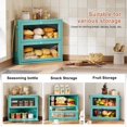 thumbnail image 6 of Corner Bread Box for Kitchen Countertop, Large Double Layer Bread Storage Container for Homemade Bread, Black Bread Holder for Kitchen Counter, Under Cabinet Organizer (Blue, Medium), 6 of 14