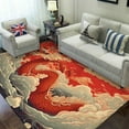 thumbnail image 3 of Chinese Japanese Red Dragon Area Rug Rectangle Area Rug, Soft Rug for Entryway & Hallway, Durable, Kid & Pet Friendly, Boho Chic Accent Rug, Colorfast Print, Long‑lasting, 3 of 6
