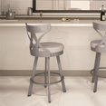 thumbnail image 3 of Amisco Washington 26" Swivel Stool - Cream Faux Leather/Glossy Gray Metal, 3 of 4