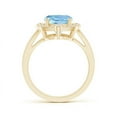 thumbnail image 2 of ANGARA Natural Inspired Cushion 2.45 ct Aquamarine Ring with Diamond Halo in 14K Yellow Gold for Women (Size-10x8mm) | March Birthstone, Anniversary, Jewelry Gift for Women | Natural Aquamarine Ring, 2 of 8