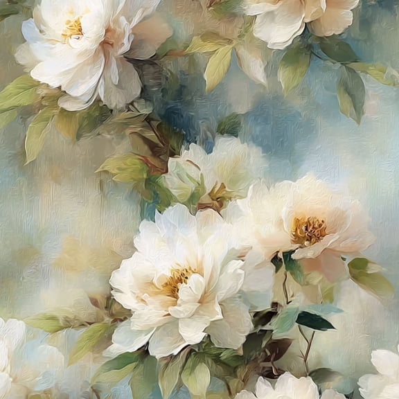 Peel and Stick Wallpaper Soft Floral White Peonies Subtle Blue Wall Mural 23.6in x 9.8ft Self Adhesive Removable Wall Paper Renter Friendly Wallpaper for Nursery Bedroom Cabinets