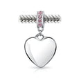 thumbnail image 3 of Bling Jewelry Womens Initial Alphabet Bead Charm Pink Crystal Heart Dangle for European Bracelet, 3 of 4