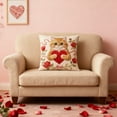 thumbnail image 4 of Valentines Day Decorations-Valentine Pillow Covers 18x18 1pcs, Pink Hearts Throw Outdoor Pillow Covers Anniversary Wedding Cushion Case for Home Sofa Couch Decor, 4 of 7