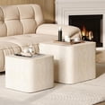 thumbnail image 6 of LAZZO Nesting Coffee Table Set of 2, Modern Wooden Coffee Table & End Table, Small Side Tables for Living Room, Bedroom & Apartment, Beige, 6 of 8