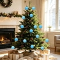 thumbnail image 6 of Kbndieu Blue Christmas Tree Balls Ornaments, 6PCS 3.15" Pre-Strung Hanging Ornament Decorations, Shatterproof Xmas Bulbs Plastic Hanging Balls for Xmas Tree Holiday Party Decor, 6 of 9