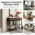 thumbnail image 3 of GVN Console Table, Entryway Table,39.5 Inch Entryway Table with 2 Drawers and 2-Tier Shelves-Rustic Brown, 3 of 10