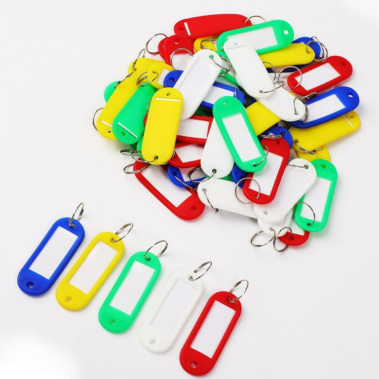 Unique Bargains 50 Pcs Assorted Color Key ID Label Tags Split Ring