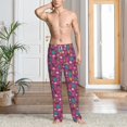 thumbnail image 5 of Uemuo Summer Flamingo Pattern Men's Wide Leg Palazzo Lounge Pants with Pockets Light Weight Loose Comfy Casual Pajama Pants-X-Large, 5 of 9
