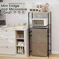thumbnail image 5 of Mini Fridge Shelf Mini Fridge and Microwave Stand Over Mini Fridge Storage Rack Height Adjustable Microwave and Fridge Stand Suitable for Dorm, Kitchens, Offices, Gray, 5 of 14