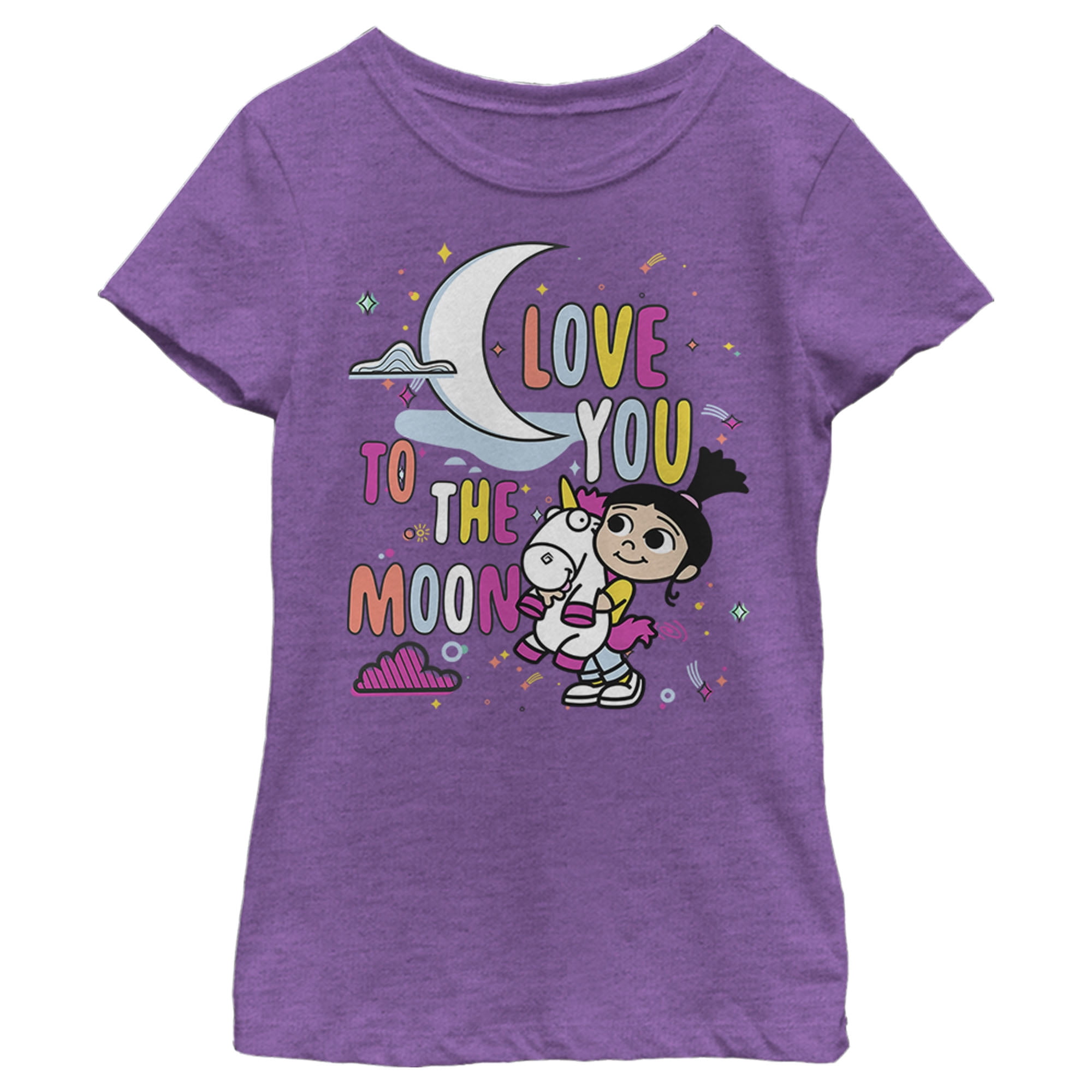 Girl's Despicable Me Minions Love You To The Moon  Graphic Tee Purple Berry X Large