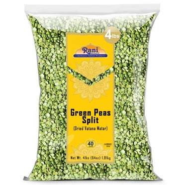 Rani Green Peas Split, Dried (Vatana, Matar) 64oz (4lbs) 1.81kg ~ All Natural | Kosher | Vegan | Gluten Friendly | Product of US