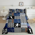 thumbnail image 2 of Erosebridal Basketball Bedding Twin Comforter Set,Sports Theme Down Comforter,Blue Gray Plaid Bedding Sets Twin With Comforter, Super Cozy Room Decoration,2 Pieces Reversible, 2 of 6