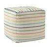 Better Homes & Gardens Stripe Outdoor Pouf, 16", Multi-Color
