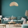 thumbnail image 5 of FOREVER BAMBOO Indonesia Handmade Natural Rattan Pendant Light Shade Wicker Light Fixtures Luxurious Bean Shape Woven Lampshade Chandelier Interior Decor, 12 in H x 24 in W, 5 of 10