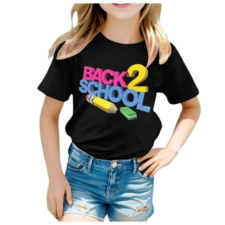 

Kids School Season Back To School Season Printed Casual Short Sleeve Top T Shirt 4t Girl Sweater Tops with Cats Baby Girl Tops Dance Shirts for Girls Girls Get Too Shirt 2t Shirts Ruffle Tunic Toddler