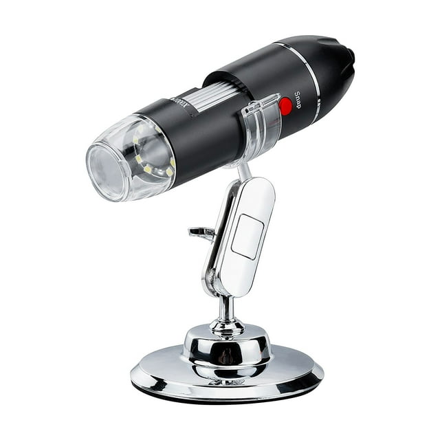 Fiudx Microscopio Digital Usb, Aumento de 1600X, Control de Luz de 8 Led, Cámara Endoscópica Portátil, Funciones de Captura de Imágenes y Medición, Herramienta Educativa para Estudiantes E Ingenieros
