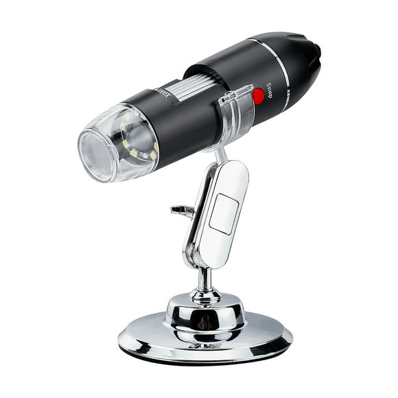 Fiudx Microscopio Digital Usb, Aumento de 1600X, Control de Luz de 8 Led, Cámara Endoscópica Portátil, Funciones de Captura de Imágenes y Medición, Herramienta Educativa para Estudiantes E Ingenieros