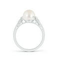 thumbnail image 2 of Angara Freshwater Cultured Pearl and Diamond Swirl Ring in 925 Sterling Silver for Women | June Birthstone Jewelry for Her, 2 of 7