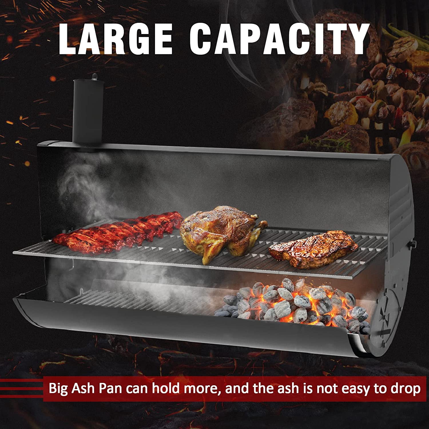 27 Inch Ash Pan Drip Pan Ashpan for Char-Griller 2121 E1224 2828 2929 1224 2727 2222 1324 Charcoal Grill, CB056-036 Ash Pan for Char-Broil 17302056